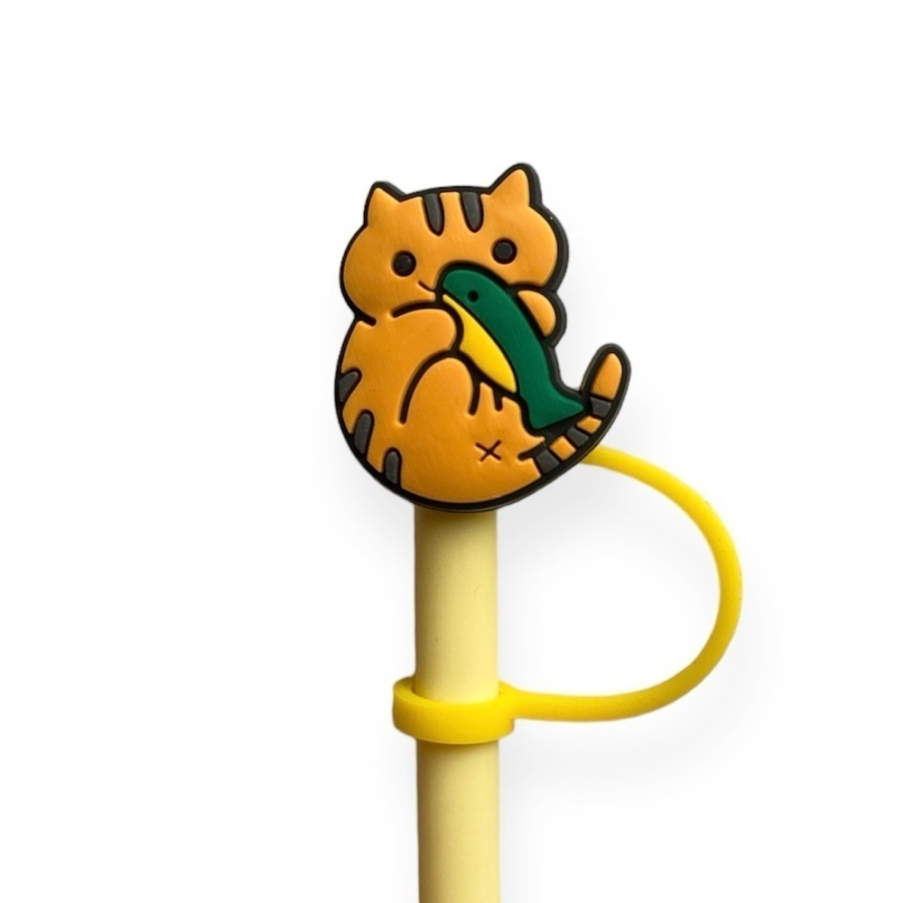 3/$10💥 Cat With Fish Straw Cover/Topper
